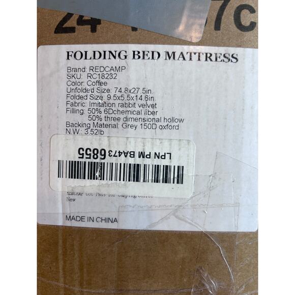 NEW SEALED REDCAMP Extra Thick Folding Cot Pad – Soft, Portable Camping Mattress - Picture 5 of 5